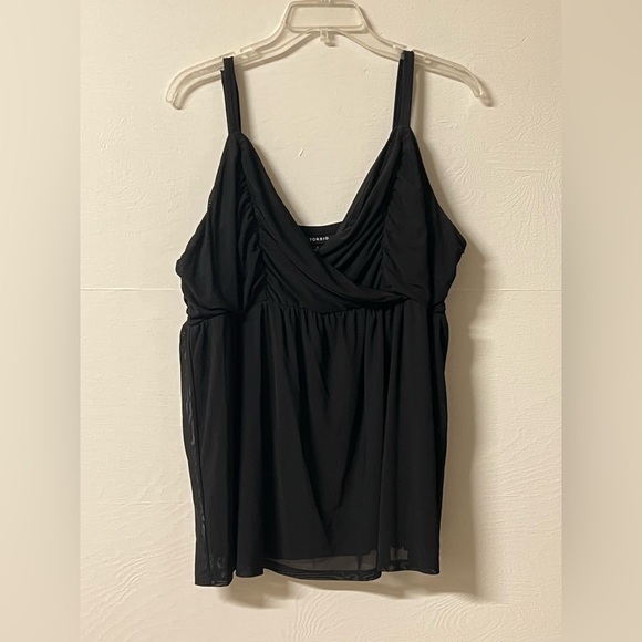 Torrid Black Mesh Babydoll Tank Top Goth Whimsigoth Fairy Goth Size 2 - Picture 1 of 7